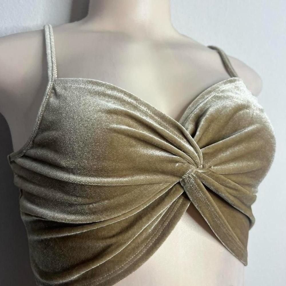 Champagne Velvet Cami Crop Top